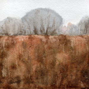 landscape watercolor Осенний